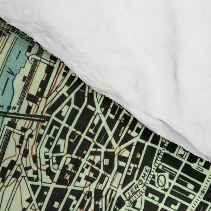 Vintage Central Park & Bronx NY Map (1947) Comforter Gallery Image 4