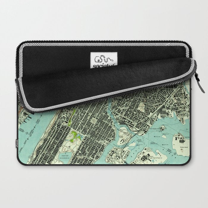 Vintage Central Park & Bronx NY Map (1947) Laptop Sleeve Gallery Image 2