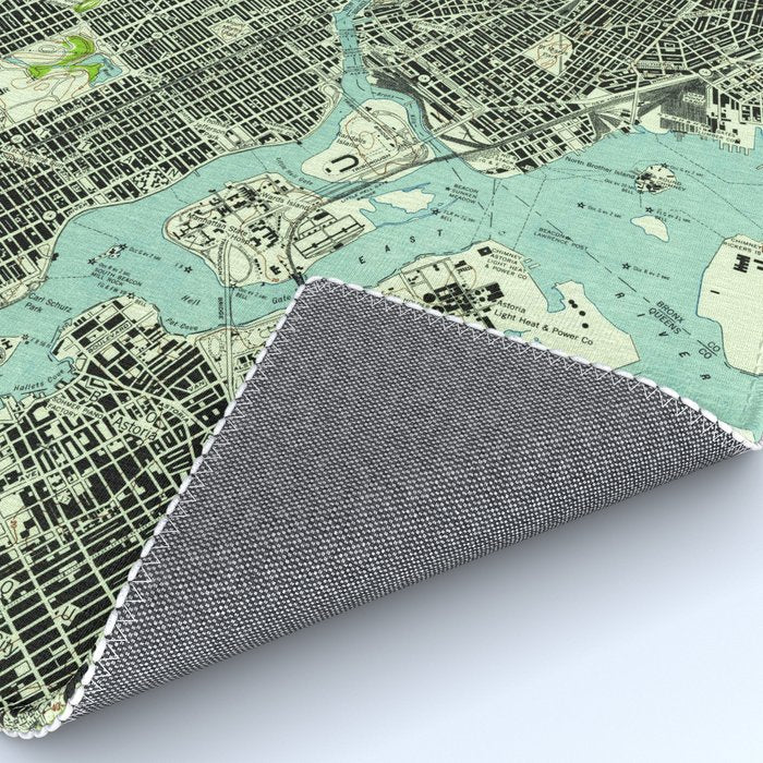 Vintage Central Park & Bronx NY Map (1947) Rug Gallery Image 4