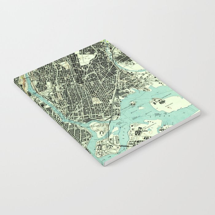 Vintage Central Park & Bronx NY Map (1947) Notebook Gallery Image 2