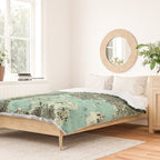 Vintage Central Park & Bronx NY Map (1947) Duvet Cover Gallery Image 2
