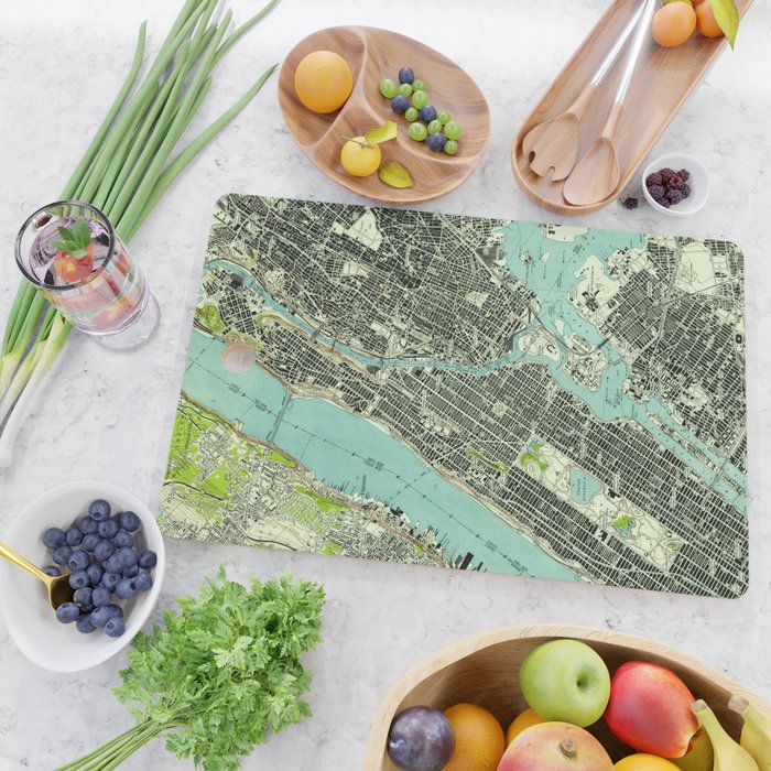 Vintage Central Park & Bronx NY Map (1947) Cutting Board Gallery Image 2