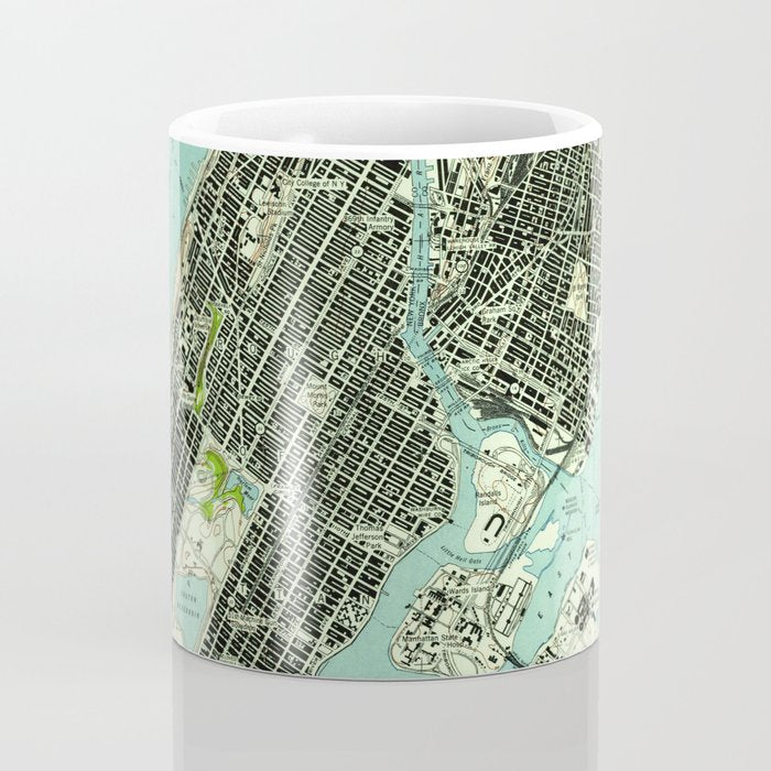 Vintage Central Park & Bronx NY Map (1947) Coffee Mug Gallery Image 4