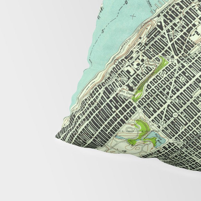 Vintage Central Park & Bronx NY Map (1947) Pillow Sham Gallery Image 4