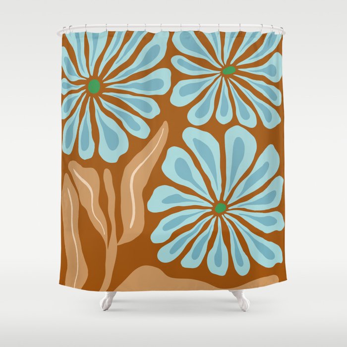 Amber Blooms Shower Curtain Gallery Image 1