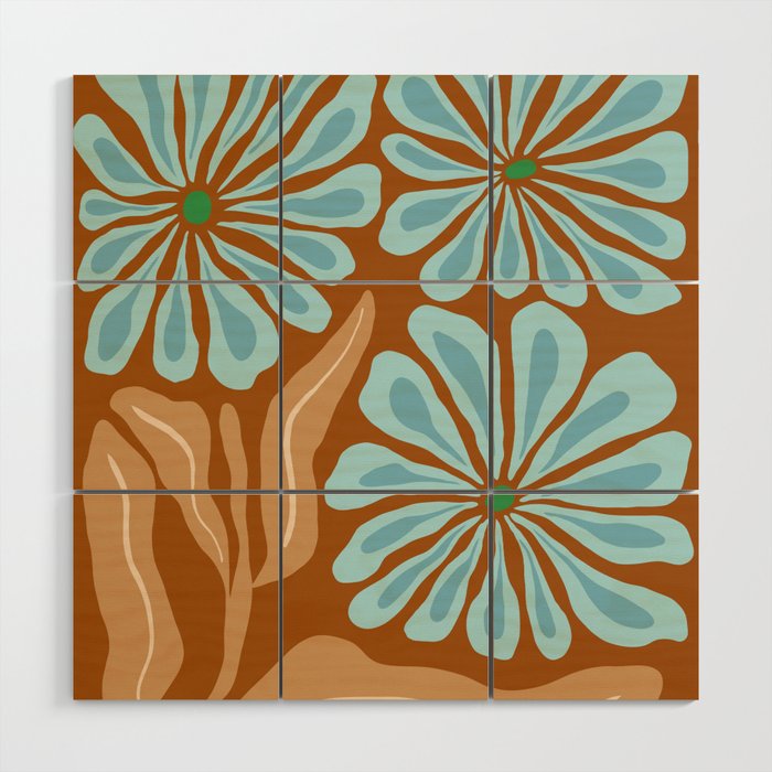 Amber Blooms Wood Wall Art Gallery Image 1