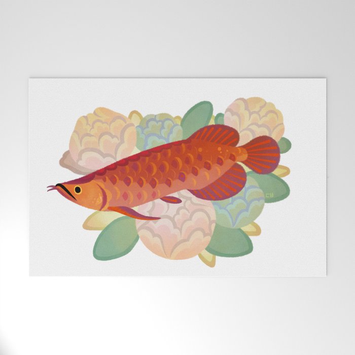 Arowana and peony 3 Welcome Mat Gallery Image 1