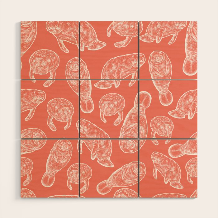 Manatee Print - Coral Wood Wall Art Gallery Image 1