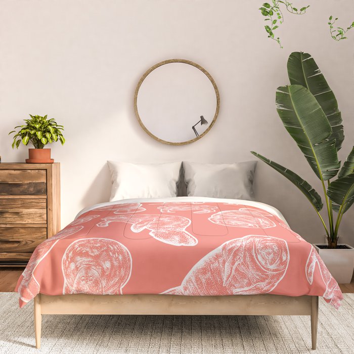 Manatee Print - Coral Comforter Gallery Image 3