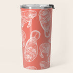 Manatee Print - Coral Travel Mug Gallery Image 2
