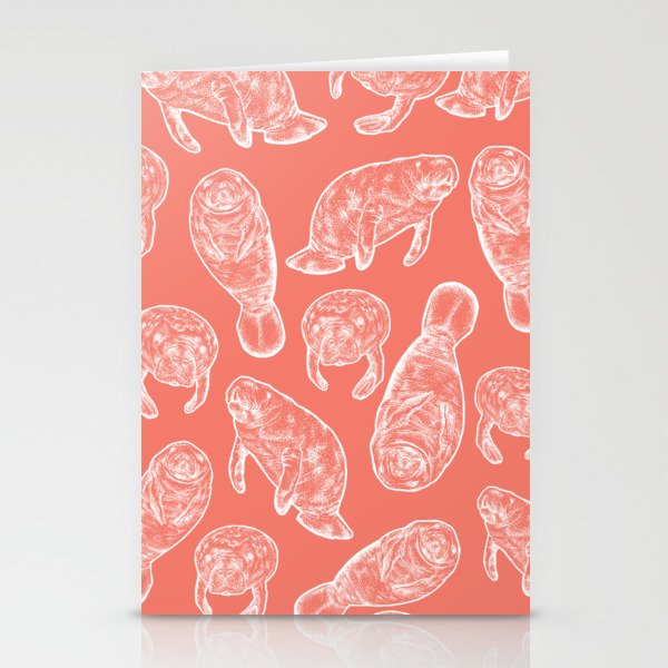 Manatee Print - Coral Stationery Card Gallery Image 2