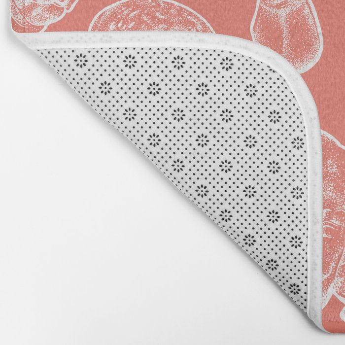 Manatee Print - Coral Bath Mat Gallery Image 2