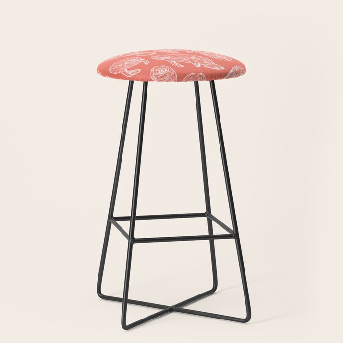 Manatee Print - Coral Stool Gallery Image 1