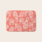 Manatee Print - Coral Bath Mat Gallery Image 1