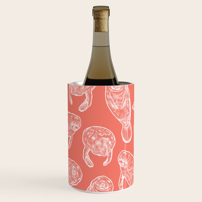 Manatee Print - Coral Wine Chiller Gallery Image 2
