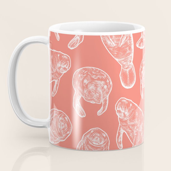 Manatee Print - Coral Coffee Mug Gallery Image 3