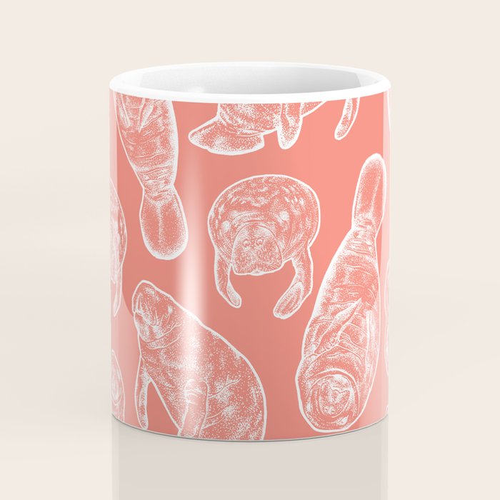 Manatee Print - Coral Coffee Mug Gallery Image 4