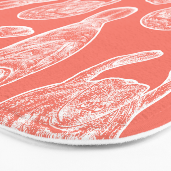 Manatee Print - Coral Bath Mat Gallery Image 3