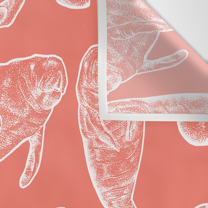 Manatee Print - Coral Wall Tapestry Gallery Image 3
