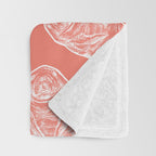 Manatee Print - Coral Throw Blanket Gallery Image 3
