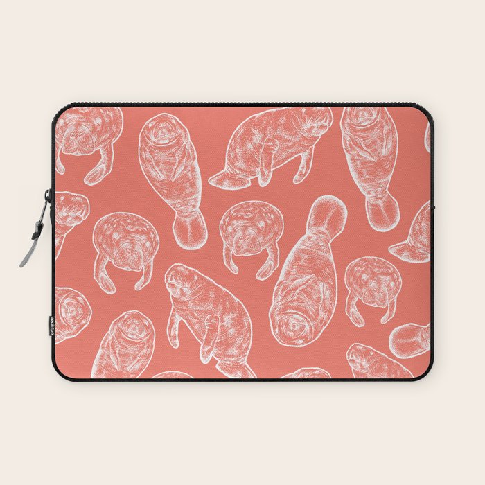 Manatee Print - Coral Laptop Sleeve Gallery Image 1