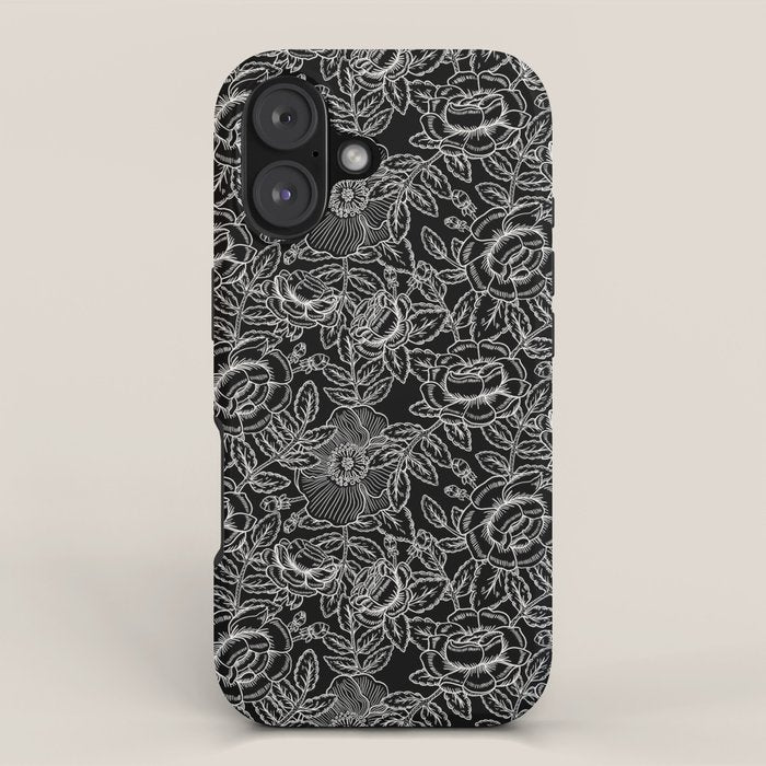 Gothic Rose in Black and White iPhone Case Gallery Image 1