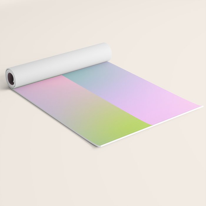 summer gradient pastel checker Yoga Mat Gallery Image 2