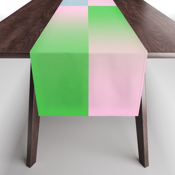 summer gradient pastel checker Table Runner Gallery Image 1