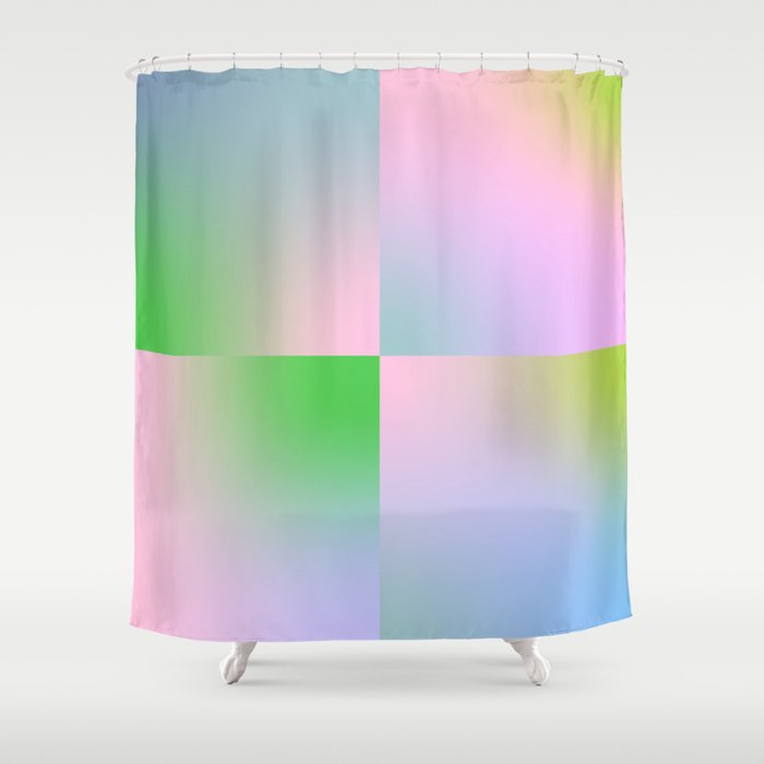 summer gradient pastel checker Shower Curtain Gallery Image 1