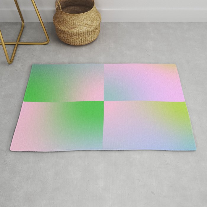 summer gradient pastel checker Rug Gallery Image 1