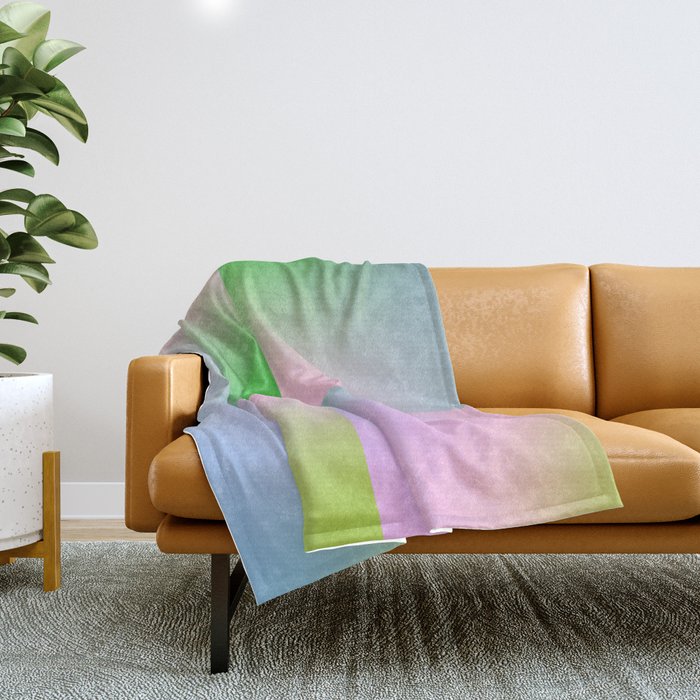 summer gradient pastel checker Throw Blanket Gallery Image 1