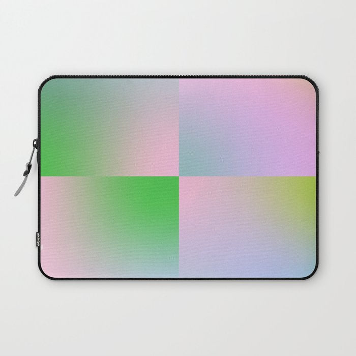 summer gradient pastel checker Laptop Sleeve Gallery Image 1