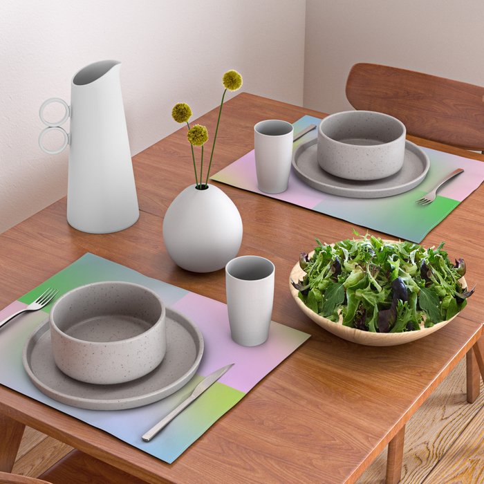 summer gradient pastel checker Placemat Gallery Image 2