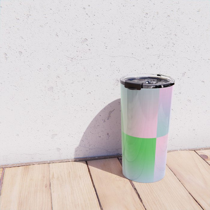 summer gradient pastel checker Travel Mug Gallery Image 4