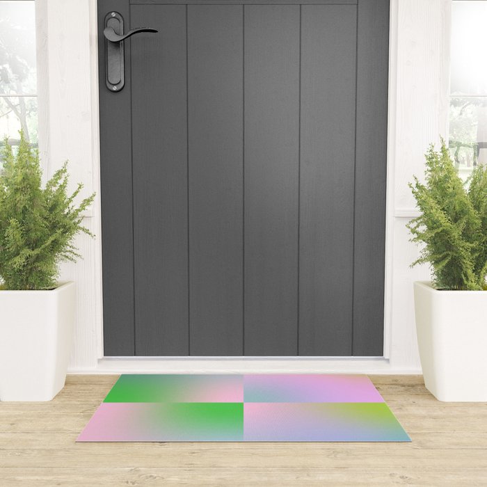 summer gradient pastel checker Welcome Mat Gallery Image 3