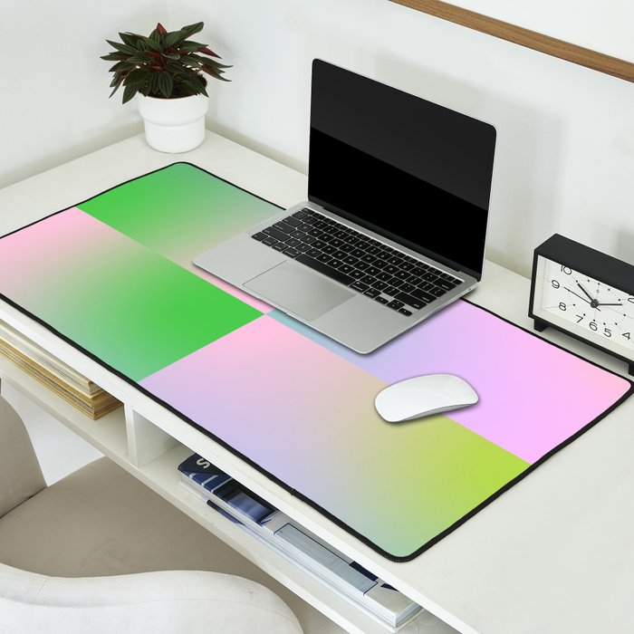 summer gradient pastel checker Desk Mat Gallery Image 2