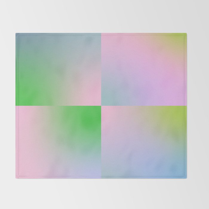 summer gradient pastel checker Throw Blanket Gallery Image 2