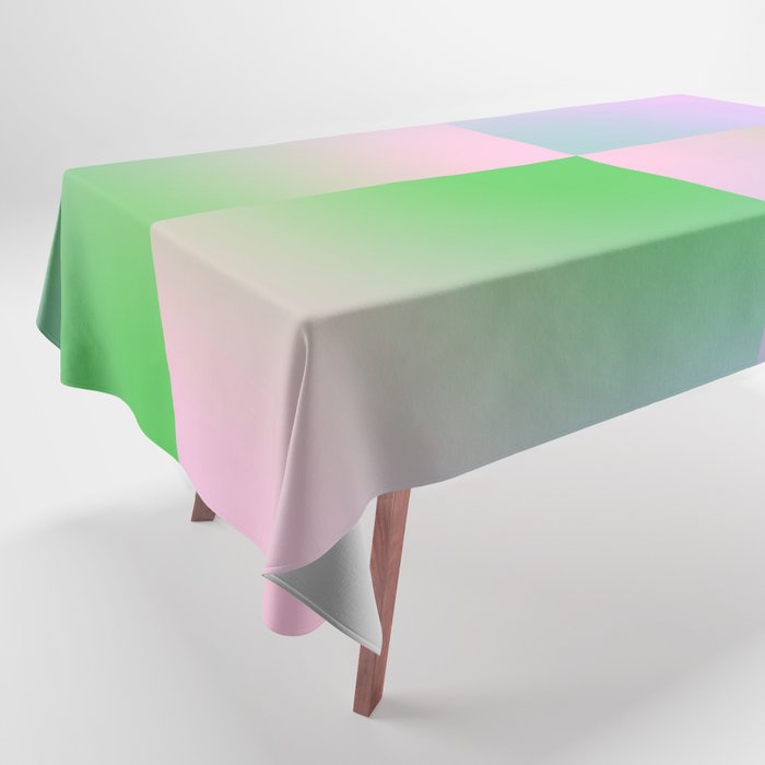 summer gradient pastel checker Tablecloth Gallery Image 1
