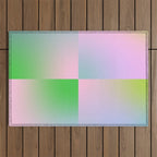 summer gradient pastel checker Outdoor Rug Gallery Image 1