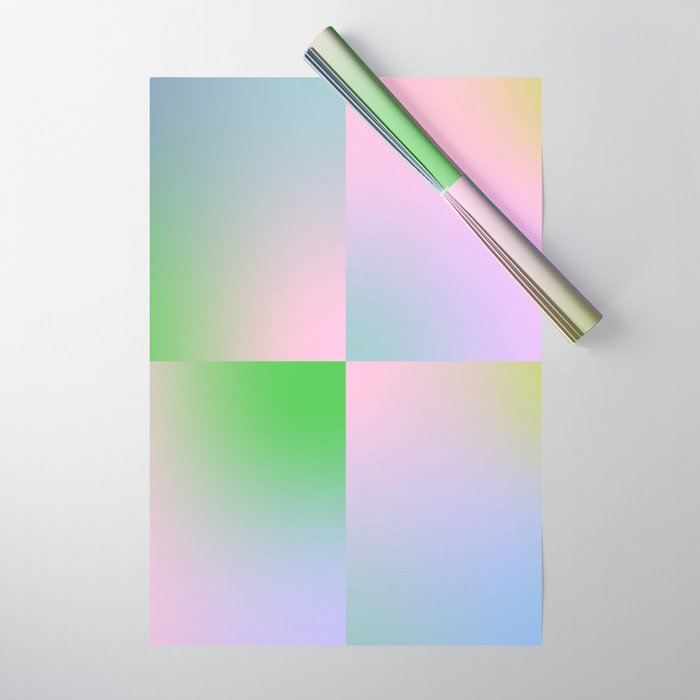 summer gradient pastel checker Wrapping Paper Gallery Image 1
