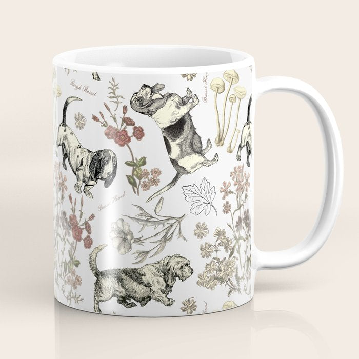 BASSET HOUNDS and MAGICAL MUSCHROOMS  Coffee Mug Gallery Image 1