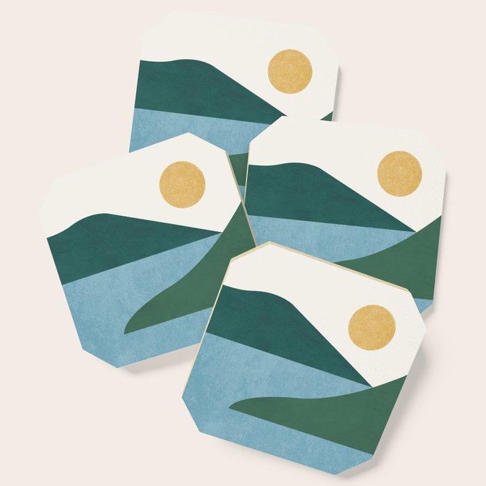 Sunny Lake - Abstract Landscape Coaster Gallery Image 1