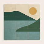 Sunny Lake - Abstract Landscape Wood Wall Art Gallery Image 1