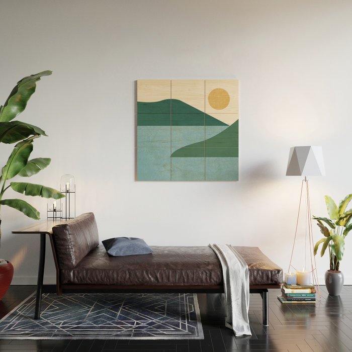 Sunny Lake - Abstract Landscape Wood Wall Art Gallery Image 2