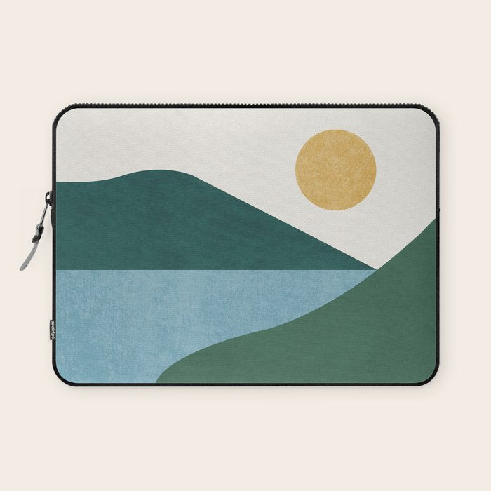 Sunny Lake - Abstract Landscape Laptop Sleeve Gallery Image 1