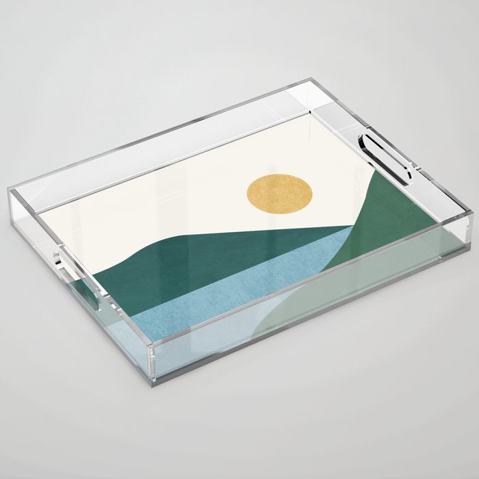 Sunny Lake - Abstract Landscape Acrylic Tray Gallery Image 1