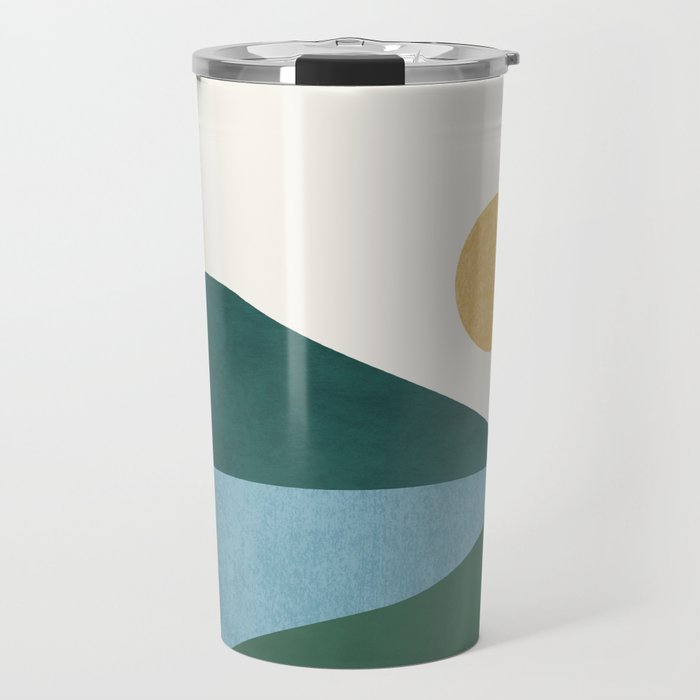Sunny Lake - Abstract Landscape Travel Mug Gallery Image 1