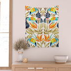 Tropical Toucans - Sepia Palette Wall Tapestry Gallery Image 2