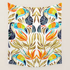 Tropical Toucans - Sepia Palette Wall Tapestry Gallery Image 4