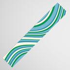 Wavy Stripes XXVII - Beachy Blue and Green Table Runner Gallery Image 3